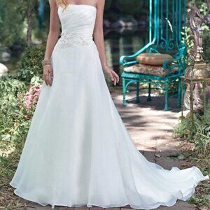 Maggie Sottero Madge Ivory Strapless Organza Wedding Gown Dress